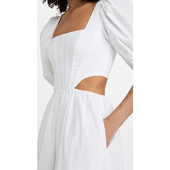 STAUD Astro Poplin Dress white US4 - Picture 4 of 13